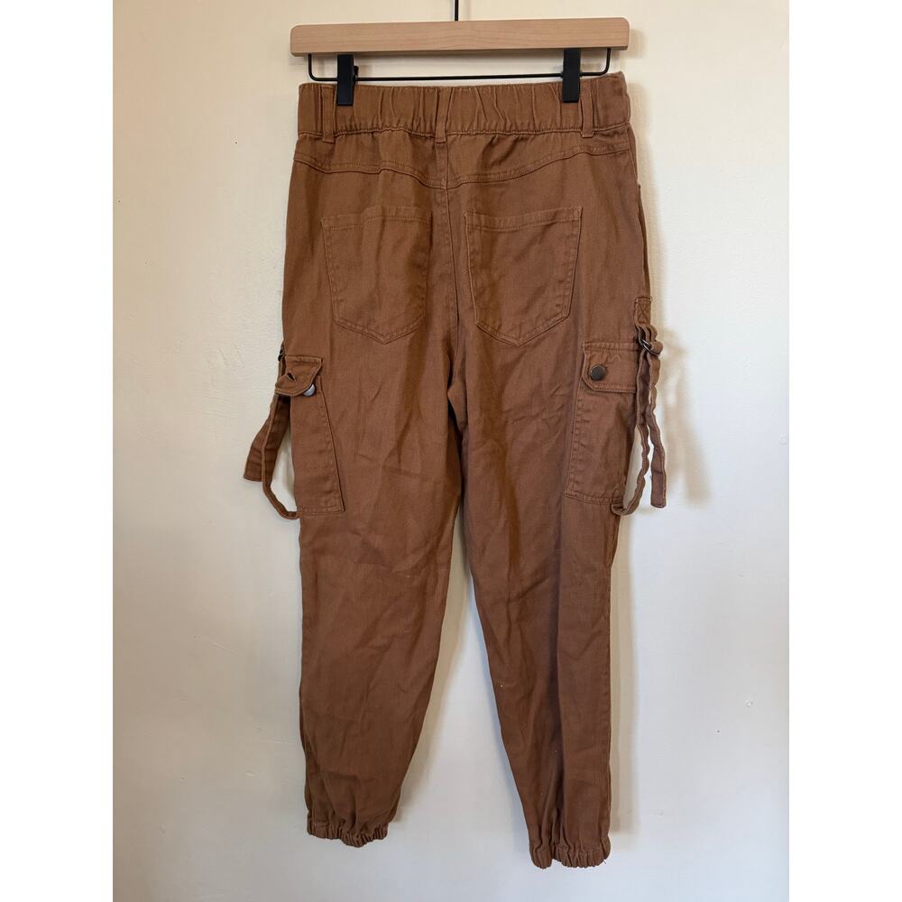 Angel Kiss Y2K Cargo Joggers Utility Buckle Strap High Rise Sz 1 100% Cotton - Picture 3 of 11